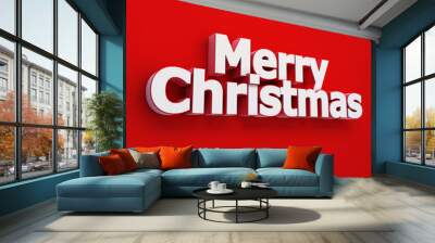 Merry Christmas 3D ilustration - isolated with clipping path Wall mural