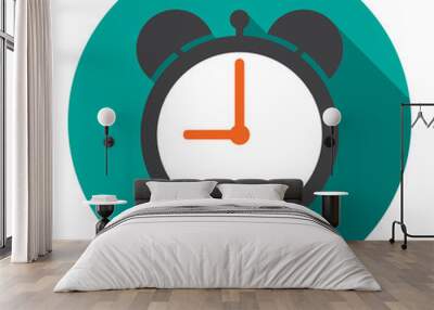 Alarm Clock in flat vector illustration Wall mural