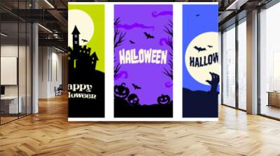 Halloween template set. Halloween lettering collection. Wall mural