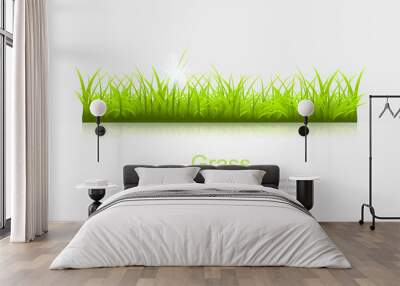 Summer background with grass a vector illustration Wall mural