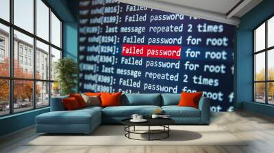 Failed password for root on server Wall mural