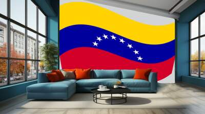 Flag of Venezuela waving on gray background Wall mural