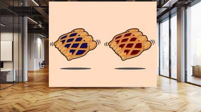 Danish Lattice blueberry and strawberry Wall mural