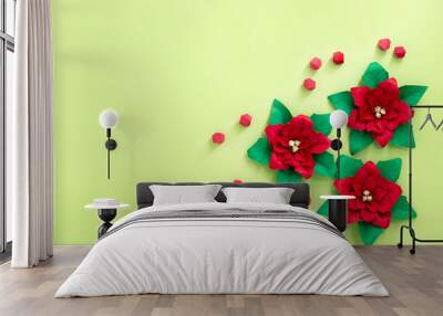 Paper poinsettia flowers Wall mural