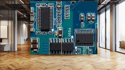 circuit board with electronic components Wall mural