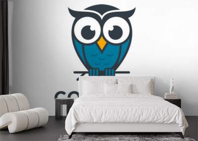 owl bird logo icon and vector Wall mural