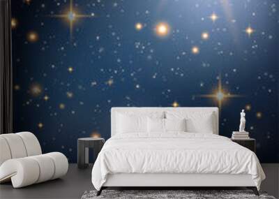 a bright christmas star above the clouds. the star shines over the manger of christmas of jesus chri Wall mural