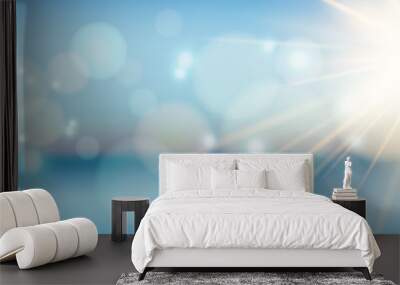 Abstract colorful blurred summer marine background for your website or presentation. Wall mural