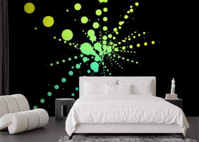 Abstract colorful illustration circle round dot texture pattern in black background for design concept Wall mural