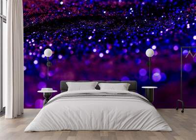 bokeh purple glitter texture christmas abstract background or with blank space Wall mural