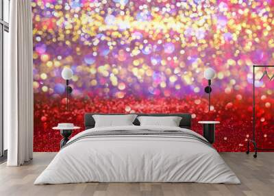 Red glitter texture christmas abstract background Wall mural