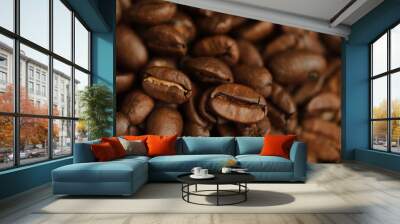 coffee beans on a white background Wall mural