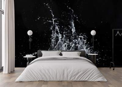 water splash black background backdrop fresh feeling Wall mural