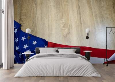 American flag wooden background Wall mural