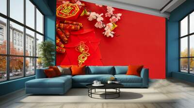 chinese new year festival plum flowers Wall mural