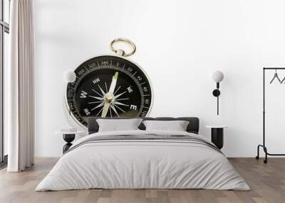 Compass pointing north on white Wall mural