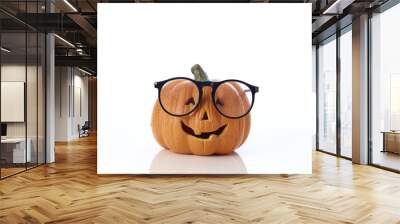 pumpkin jack lantern with spectacles Wall mural