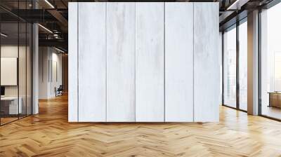 White wood wall background and texture Wall mural