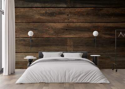 Wooden wall and wooden table Wall mural