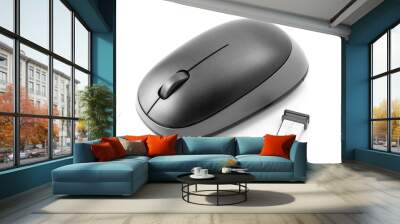 Wireless mouse isolated on white Wall mural