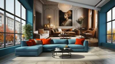 illustration of glamour modern classic style interior design, generative ai Wall mural