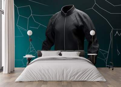 Mock up of Track jacket with black matte and light of  background, generative ai Wall mural