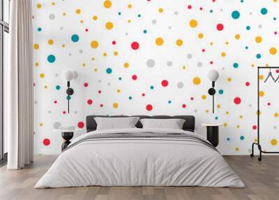 Colorful dotted seamless pattern polka dot random Wall mural