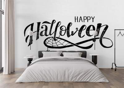 Happy Halloween lettering Calligraphy Brush Text Holiday Sticker Wall mural