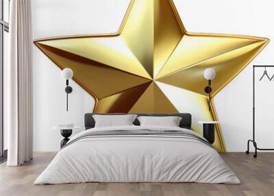 3d golden star png Wall mural