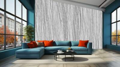 hand drawn vertical parallel thin black lines on white background Wall mural