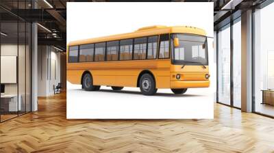 A vibrant yellow bus, ideal for school and transportation concepts, showcasing a modern design and spacious windows. Wall mural