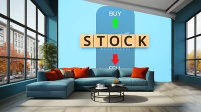 Buy and sell price investment in trading, Stock market Wall mural