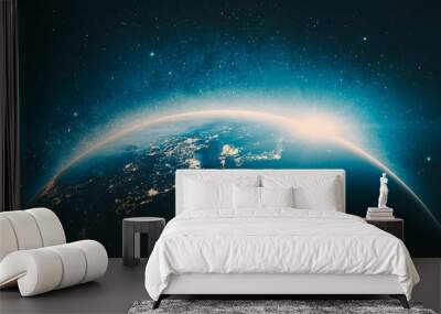 Asia city lights. Elements of this image furnished by NASA Wall mural