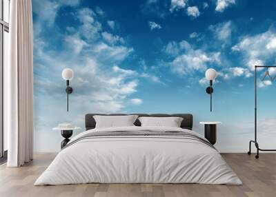 Clear blue sky and white clouds Wall mural