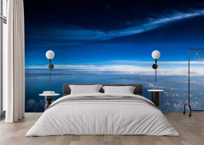 Clouds in sky atmosphere panorama. Outdoor planet Wall mural