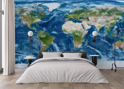 Geography world map. Modified toned with city lights Wall mural