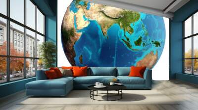 Globe Earth real relief and water Wall mural