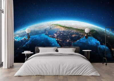 India from space Wall mural