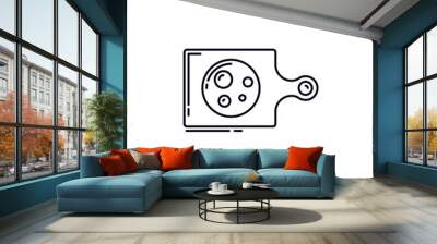 A simple, minimalistic illustration of a film reel, representing cinema or video production. Wall mural