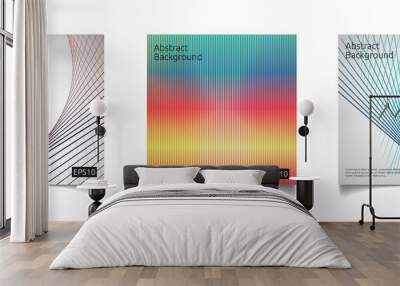 abstract colorful line art cover template with gradient shape composition design concept background  Wall mural