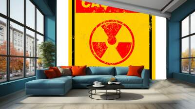 Caution, Radiation Hazard, sign and sticker vector Wall mural