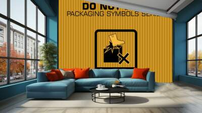 Do Not Step, packaging symbols series, sticker vector Wall mural