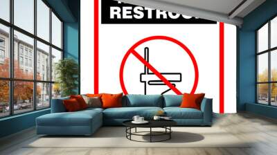 No Public Restroom, sign vector Wall mural