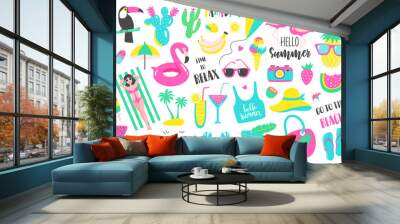 summer set of design holiday elements Wall mural