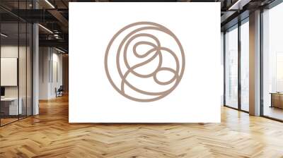 Beauty fashion logo design luxury gold yoga spa studio women care icon symbol Wall mural