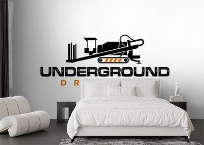 Fiber Optic underground horizontal drilling laying machine logo design excavator heavy equipment Wall mural