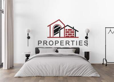 Home House logo design property real estate vector illustration icon symbol. Wall mural