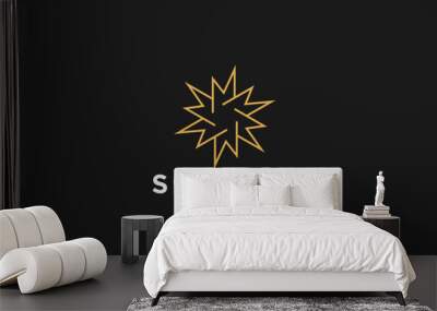 Spark star logo design line style icon symbol Wall mural