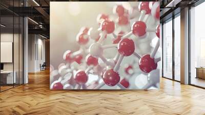 Close-up of a 3D model of the molecular structure of a cancer-fighting drug, pharmaceutical research Wall mural