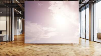 Atmospheric sky with clouds and sunlight. Wall mural